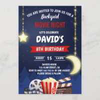 Backyard Movie Night Boy Birthday Party