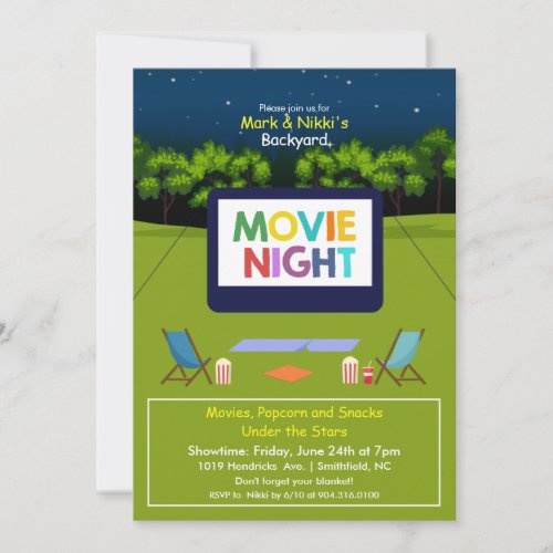 Backyard Movie Night Invitation