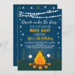 Backyard Movie Night S'mores Birthday Invitation<br><div class="desc">This adorable invitation features our hand drawn s'mores and campfire illustrations with glowing stars and string lights.</div>