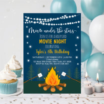 Backyard Movie Night S'mores Birthday Invitation