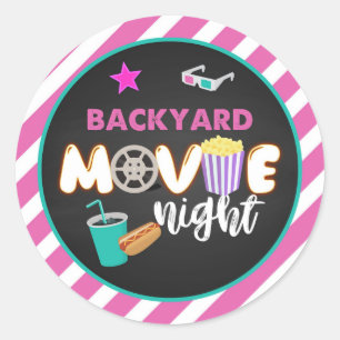 Backyard Movie Night Sticker - Girl
