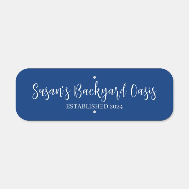 Backyard Oasis Personalized Poolside Pool Metal Sign (Front)