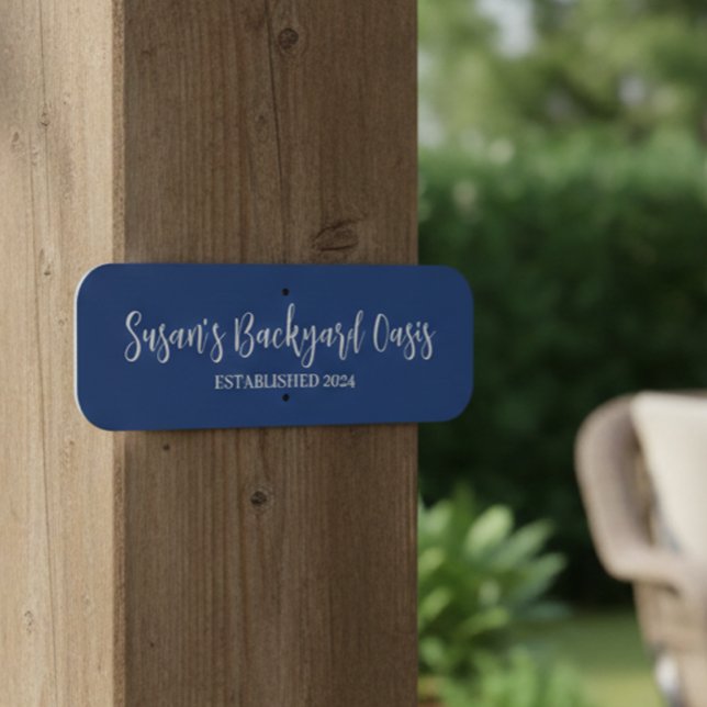 Backyard Oasis Personalized Poolside Pool Metal Sign (Creator Uploaded)