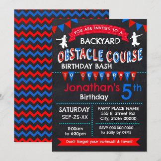 Backyard Obstacle Course Birthday Bash Invitation