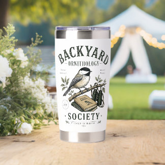Backyard Ornithology Chickadee Illustration Insulated Tumbler