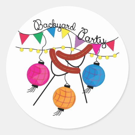 Backyard Party Classic Round Sticker
