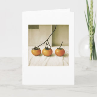 Backyard Persimmon Photo Painting Blank Greeting Card