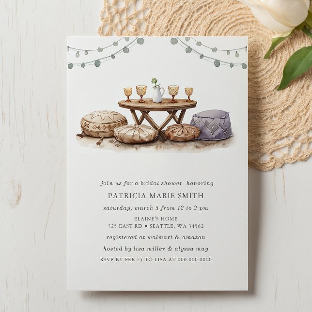 Backyard Picnic Bohemian Boho Bridal Shower Invitation (Backyard Picnic Bohemian Boho Bridal Shower Invitation
)