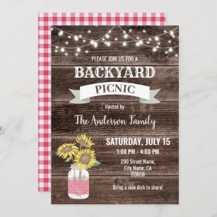 Backyard Picnic Neighborhood BBQ Invitation