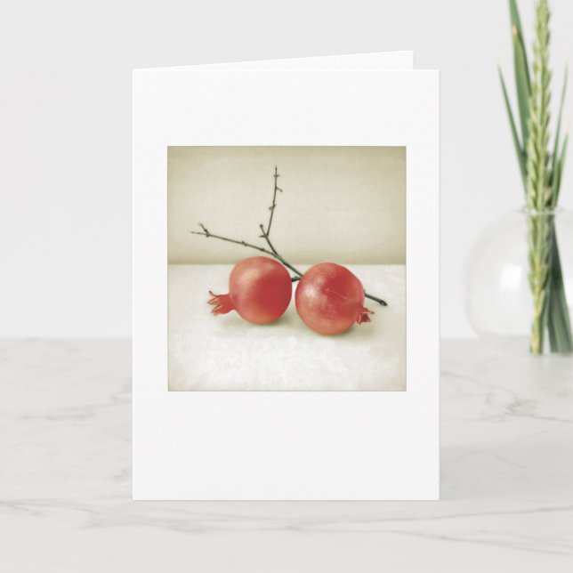 Backyard Pomegranates Still-Life Blank Greeting  Card (Front)