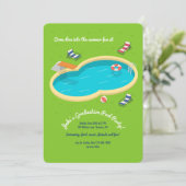 Backyard Pool Party Invitation (Standing Front)