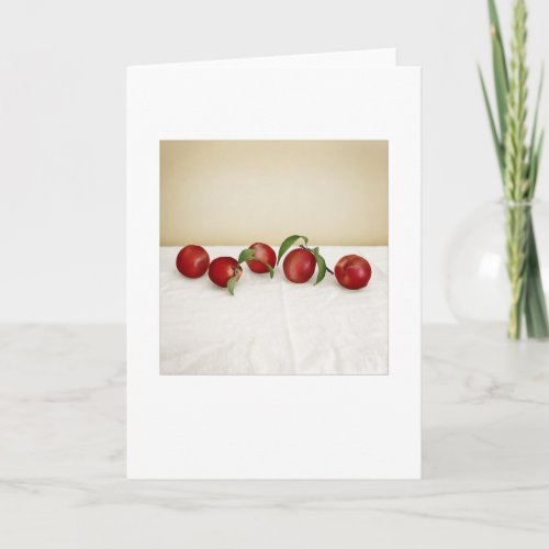 Backyard Red Plums Still_Life Blank Greeting Card