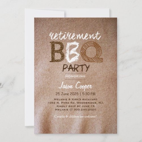 Backyard Retirement BBQ Party Invitation