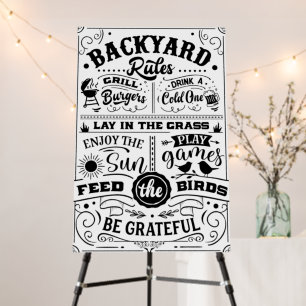 Backyard Rules Foam Board