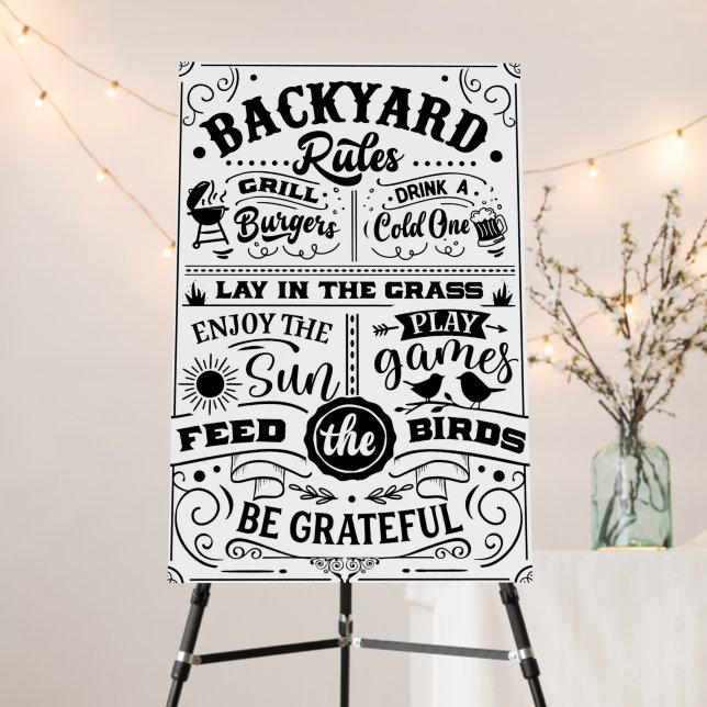 Backyard Rules Foam Board (In Situ (Stand))