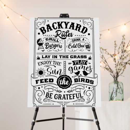 Backyard Rules Foam Board