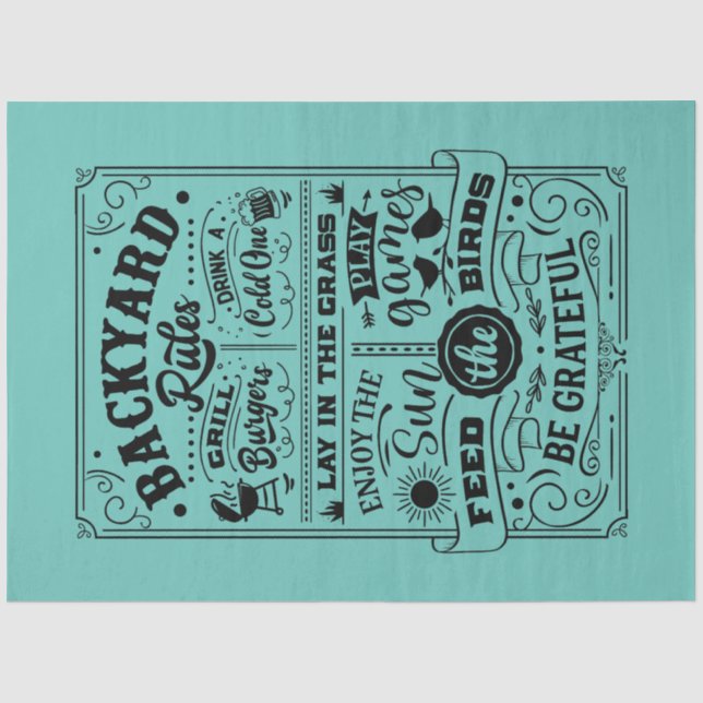 BackYard Rules Tissue Paper (Front)