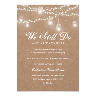 Vow Renewal Invitations Announcements Zazzle Backyard Rustic Vow Renewal Anniversary Invitation