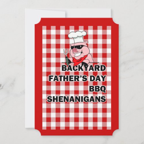 Backyard Shenanigans Fathers Day Party Invites