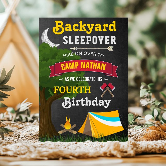 Backyard Sleepover Camping Birthday Party Invitation (Creator Uploaded)