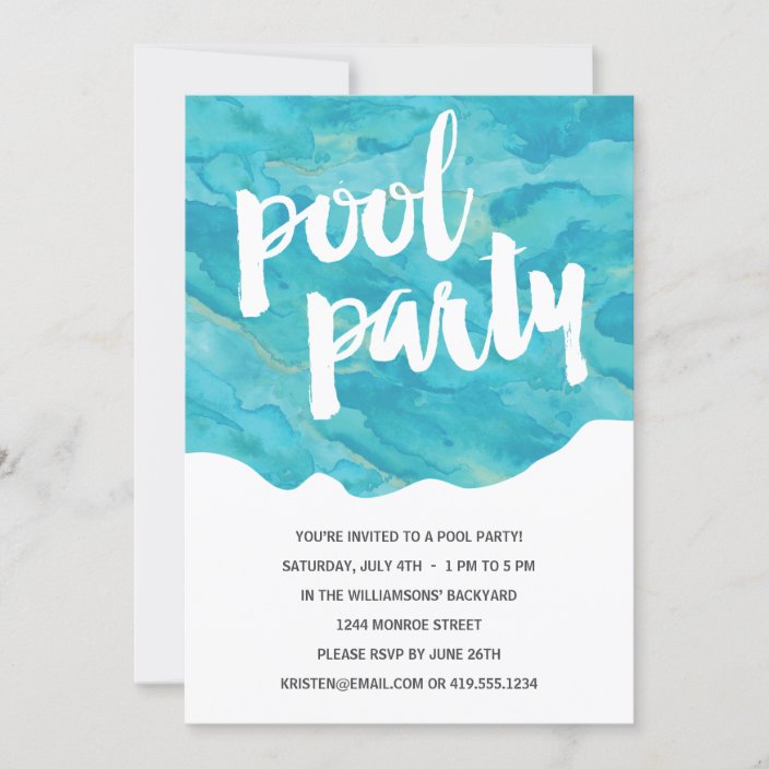 Backyard Splash | Pool Party Invitation | Zazzle