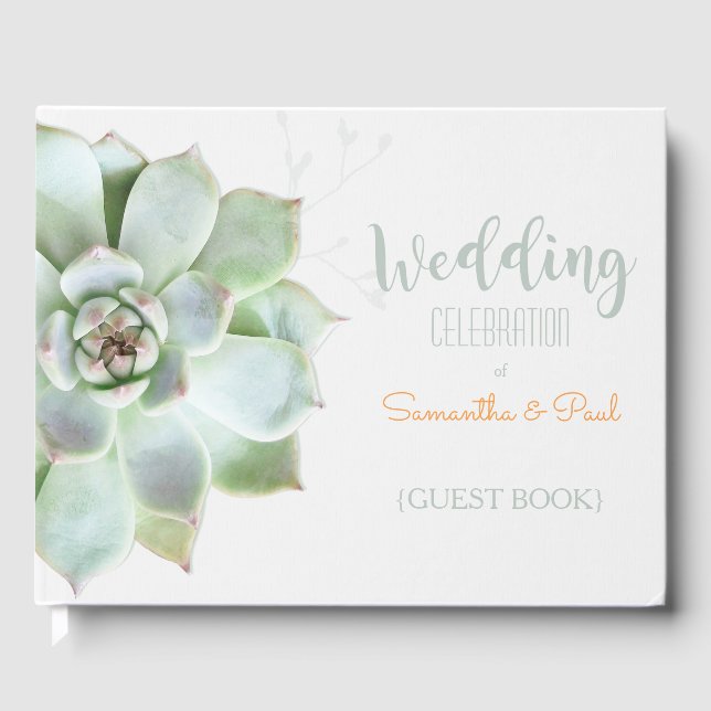 Backyard Succulent Wedding Guest Book (Front)