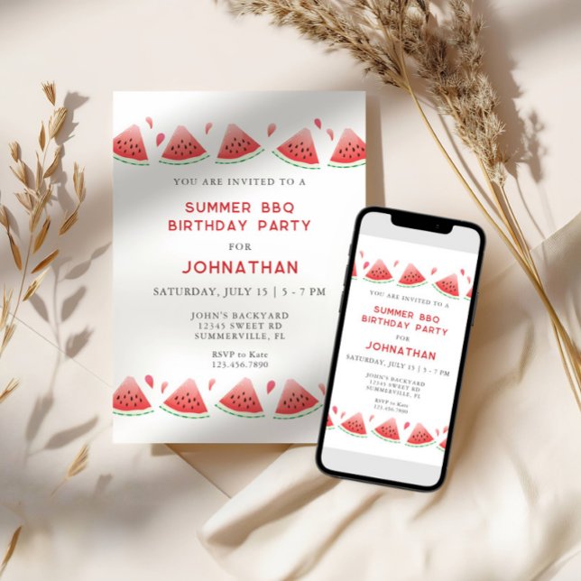 Backyard Summer BBQ Birthday Party Invitation (Creator Uploaded)