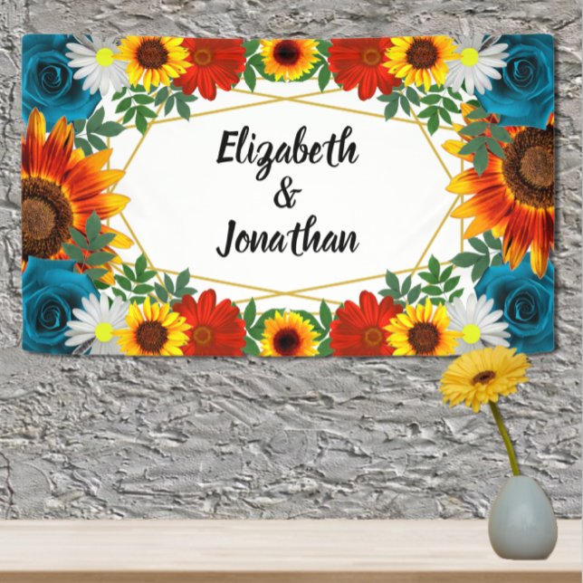 Backyard Summer Floral Geometric Banner (Creator Uploaded)