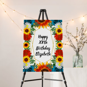 Backyard Summer Floral Geometric Foam Board