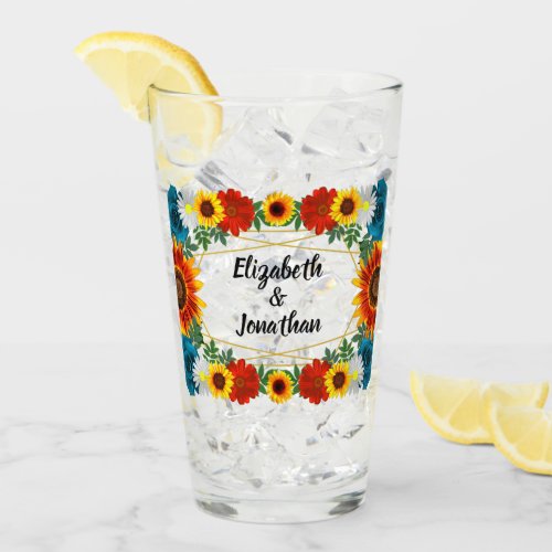 Backyard Summer Floral Geometric Glass