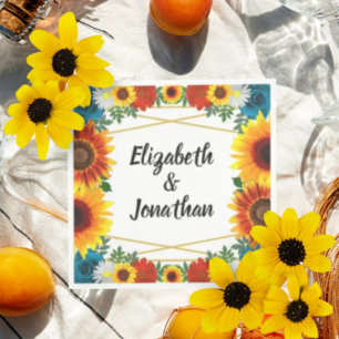 Backyard Summer Floral Geometric Napkins