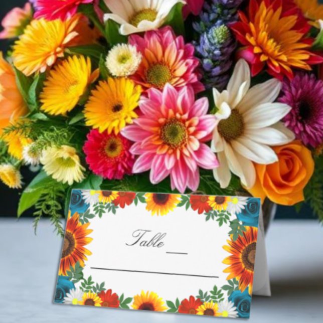 Backyard Summer Floral Place Card (Creator Uploaded)