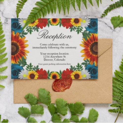 Backyard Summer Floral Reception Enclosure Card