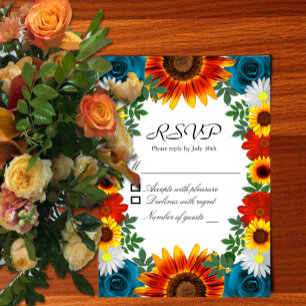 Backyard Summer Floral RSVP Card