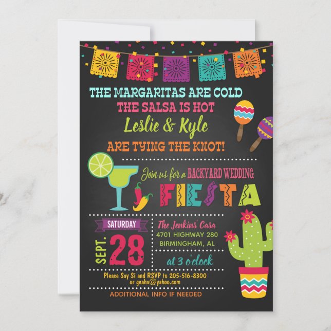 Backyard Wedding Fiesta Invitation (Front)