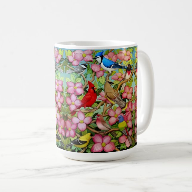 Backyard Wild Birds Ceramic Mug (Front Right)