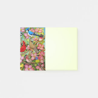 Backyard Wild Birds on Dogwood Tree Post It Notes