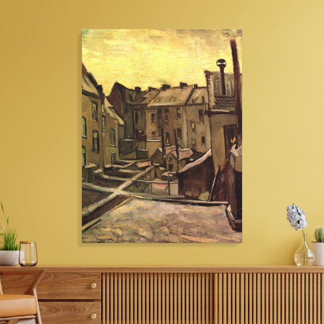 Backyards of Old Houses by Vincent van Gogh Canvas Print (Insitu(LivingRoom))