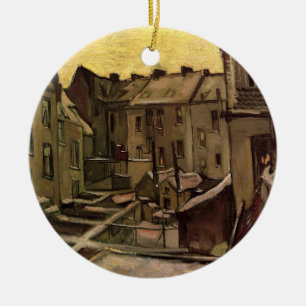 Backyards of Old Houses by Vincent van Gogh Ceramic Ornament