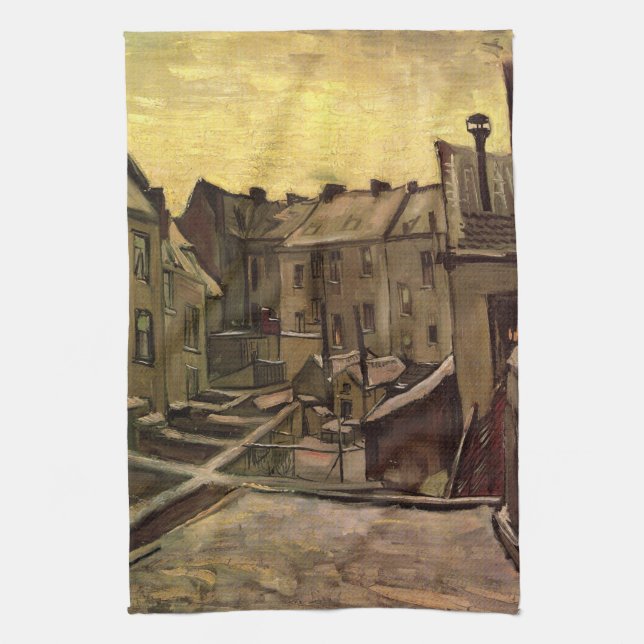 Backyards of Old Houses by Vincent van Gogh Kitchen Towel (Vertical)