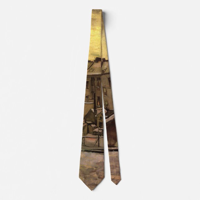 Backyards of Old Houses by Vincent van Gogh Neck Tie (Front)