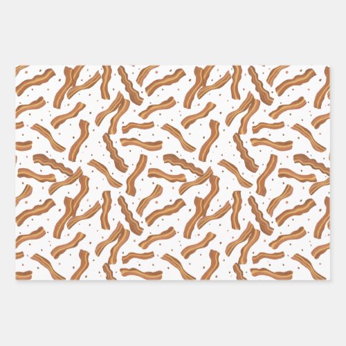 Bacon and bits pattern wrapping paper sheets