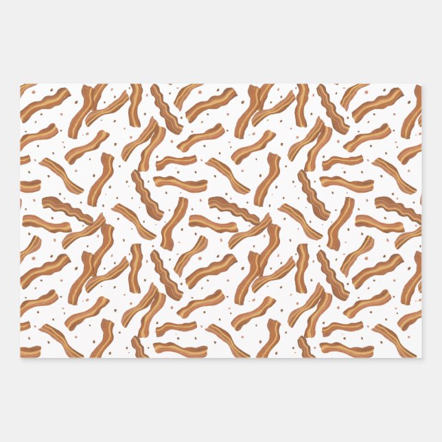 Bacon and bits pattern wrapping paper sheets (Front)
