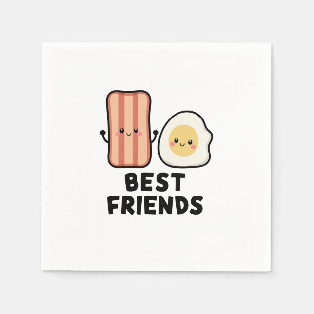 Bacon and Egg Best Friends Napkins (Front)