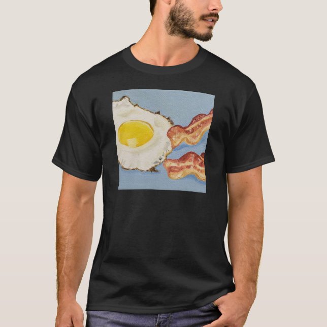 Bacon and Egg Breakfast painting T-Shirt (Front)