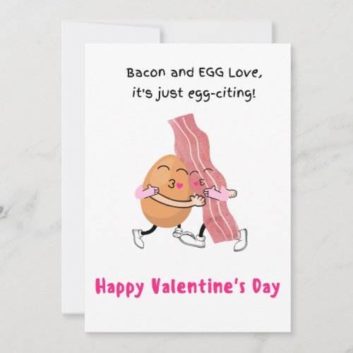 Bacon and egg Love Its egg_citing valentine  Holiday Card