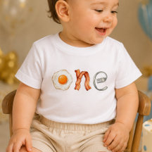 Bacon and Egg One Baby 1st Birthday T-Shirt
