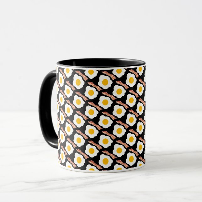 Bacon and Egg Pattern Mug (Front Left)