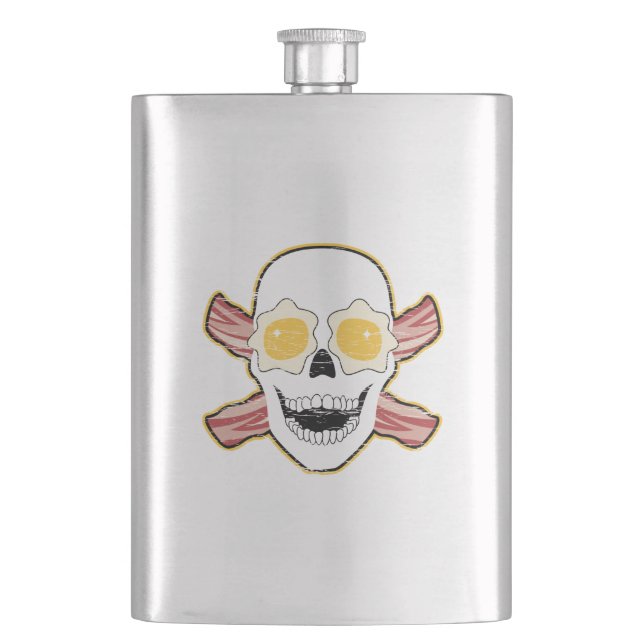 Bacon and Egg Skull Flask (Front)