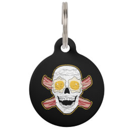 Bacon and Egg Skull Pet Name Tag
